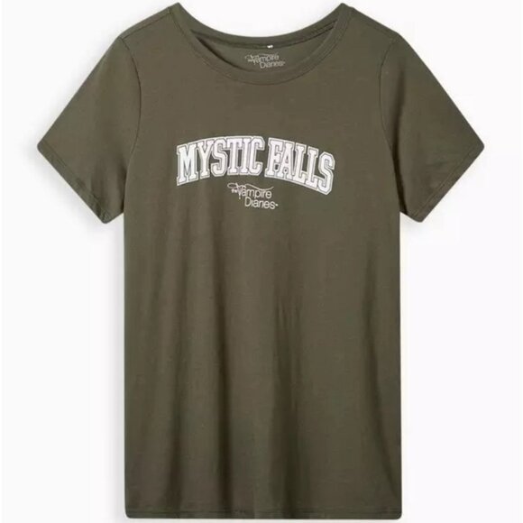 Torrid Size 3 Vampire Diaries Mystic Falls Green Graphic Tee - Picture 1 of 6